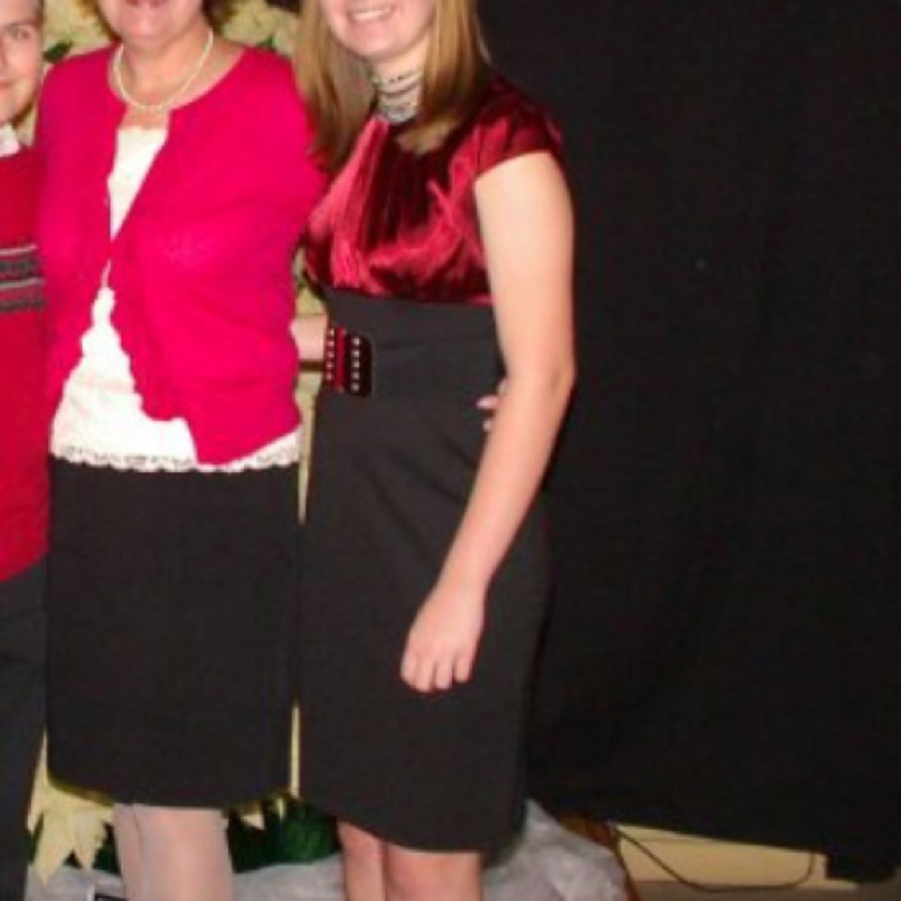 Red and black dress